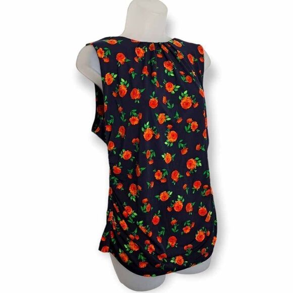 New York and Company 7th Avenue Design Studio Sleeveless Floral Print Blouse siz - Picture 2 of 7